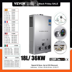 VEVOR grijač vode bez spremnika: Instant 36KW LPG plin za dom i kampiranje