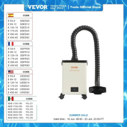 VEVOR lodēšanas dūmu nosūcējs — jaudīga sūkšana un 3 pakāpju filtrs...