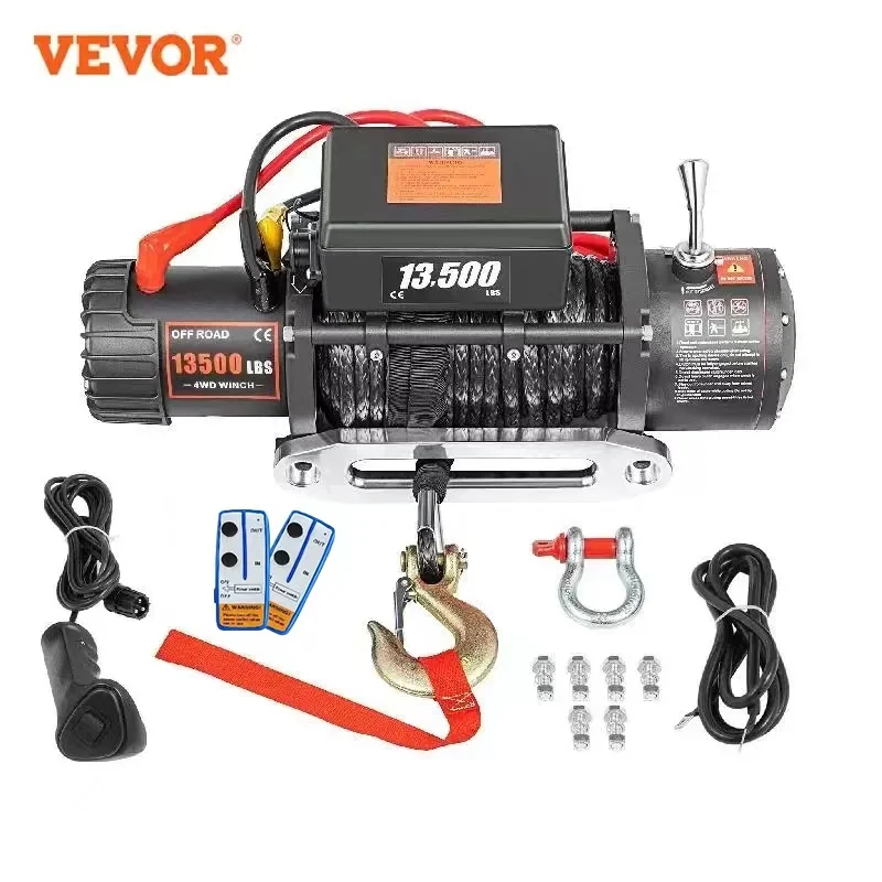 VEVOR 13500 LBS električno vitlo - sintetičko uže, daljinsko upravljanje