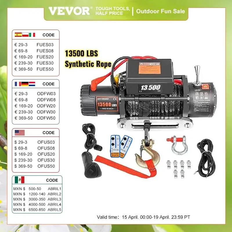 Električno vitlo VEVOR 13500 LBS: oporavak i vuča za teške uvjete rada