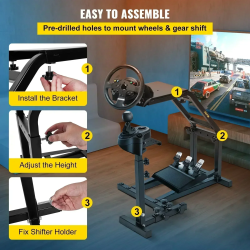 VEVOR Racing Simulator Stand pentru Logitech & Thrustmaster Wheels