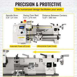 Mini strung pentru metal VEVOR: filetare precisă pentru proiecte mici