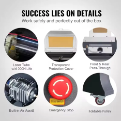 Mașină de gravat cu laser CO2 VEVOR 80W pentru tăieturi și gravare precise