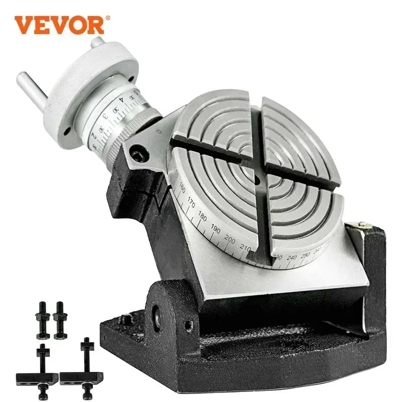 Masă rotativă VEVOR 4" - Înclinare de precizie pentru frezare și găurire