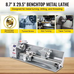 Mini strung de metal VEVOR pentru filetare și strunjire de precizie