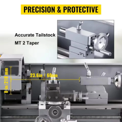 Mini strung de metal VEVOR pentru prelucrarea de precizie a metalelor