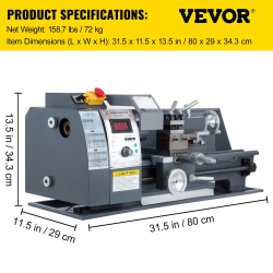VEVOR Mini strung pentru metal: prelucrare de precizie pentru proiecte de bricolaj